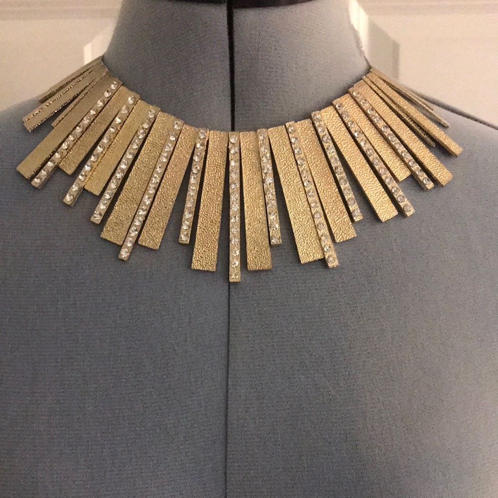 Gold Bars Cleopatra Statement Bib Necklace